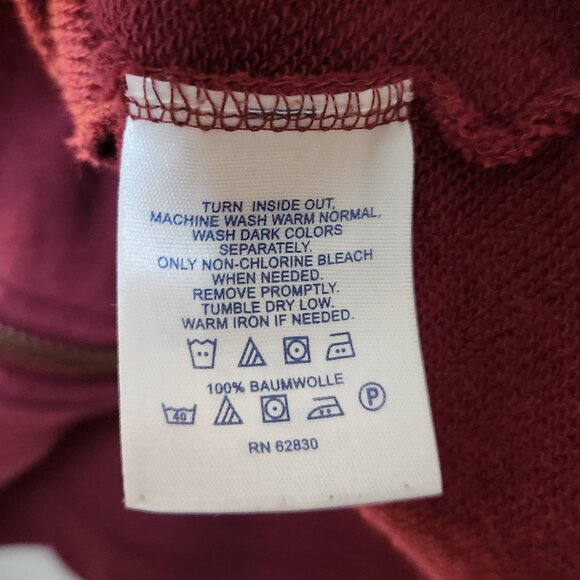 Lands'End Small Maroon Women's Full Zip Up Sweatshirt with Pockets - Picture 10 of 12